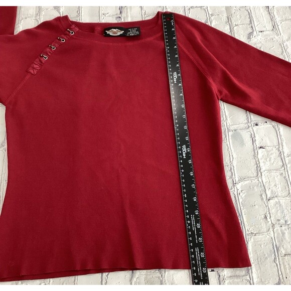 Harley-Davidson Sweater Shirt Women’s Size XL Red Pullover with Metal Design - Picture 5 of 9